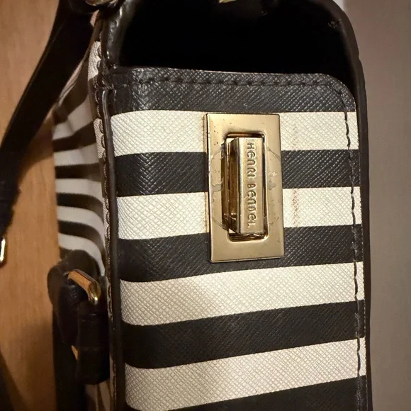 Black and White Striped Handbag Henri Bendel - Picture 10 of 14